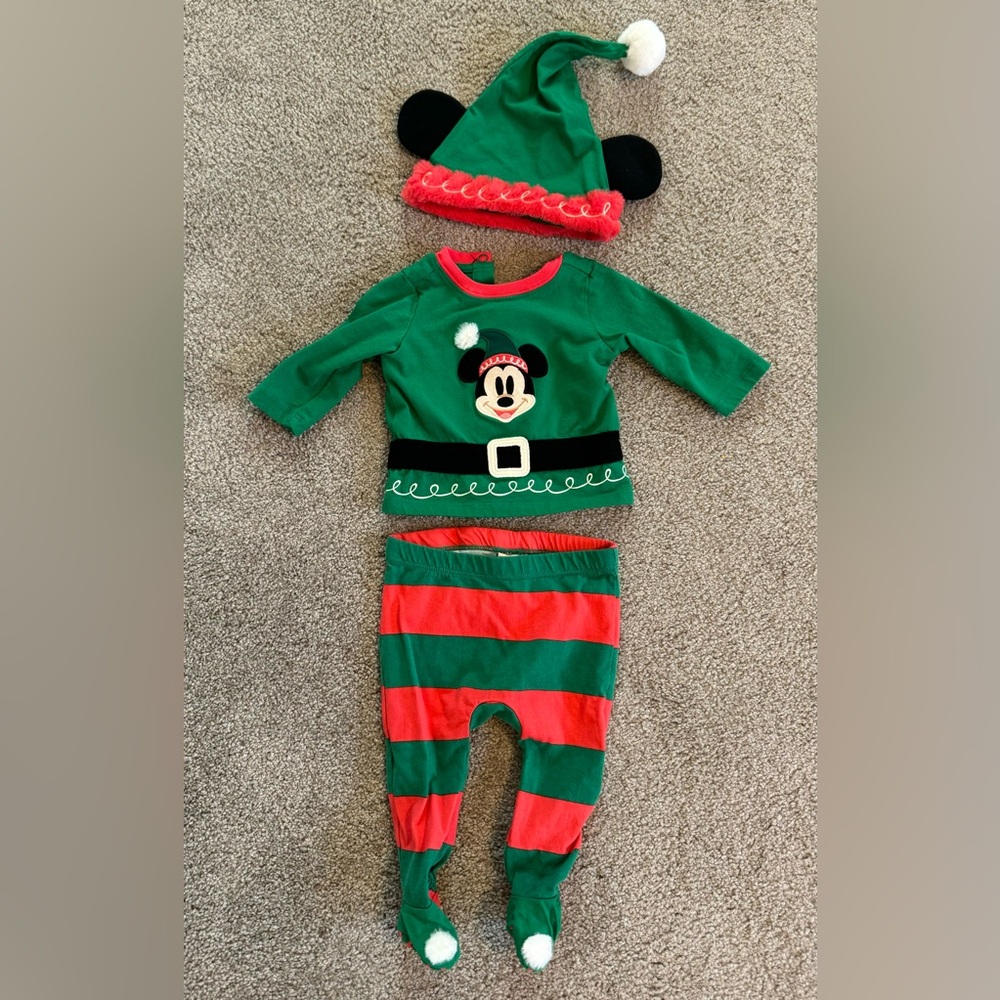 Disney Baby Mickey Elf Holiday Set: 3-6 Months